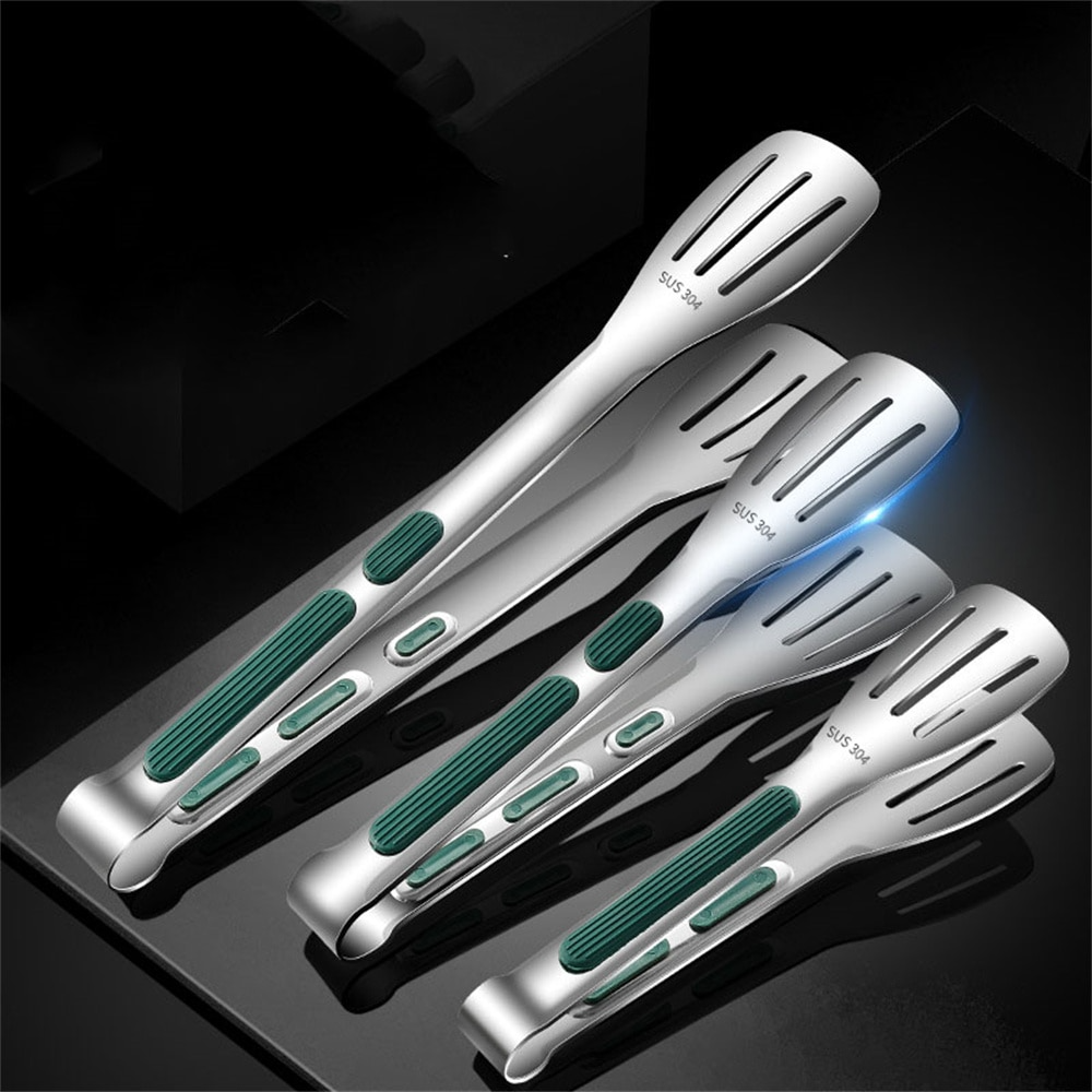 Non-Slip Stainless Steel Food Tongs