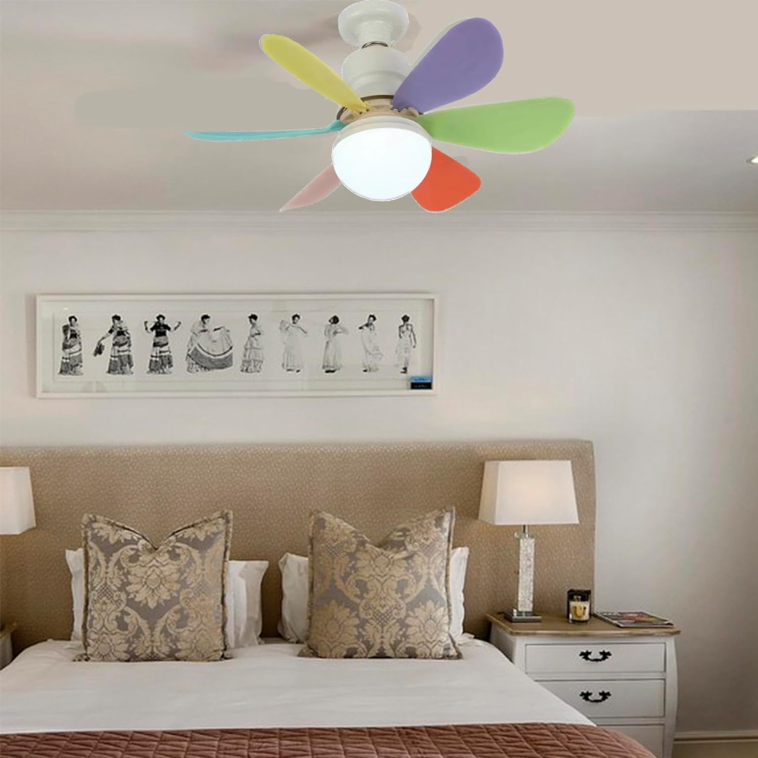 Ceiling Fan with Remote Control LED Light