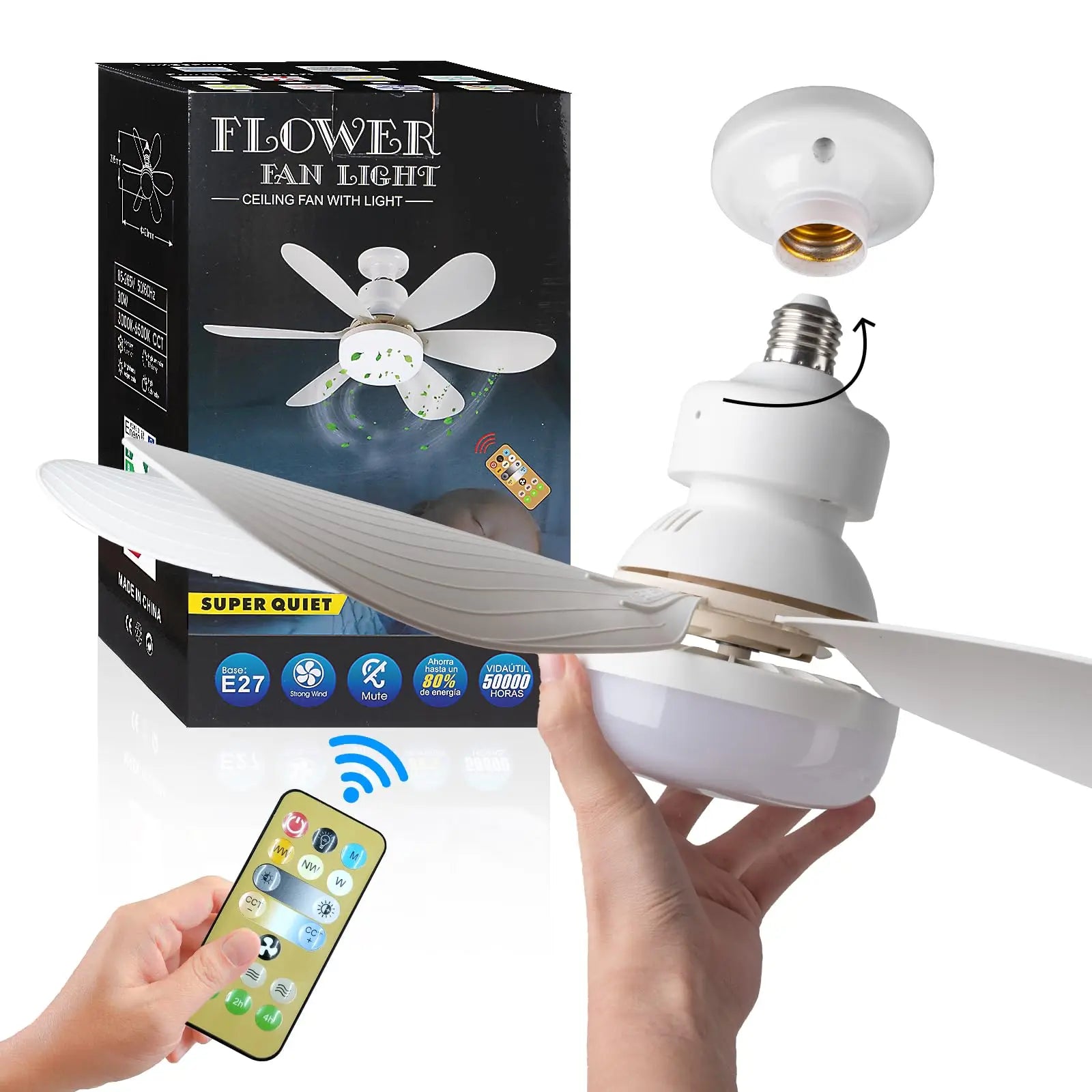 Ceiling Fan with Remote Control LED Light