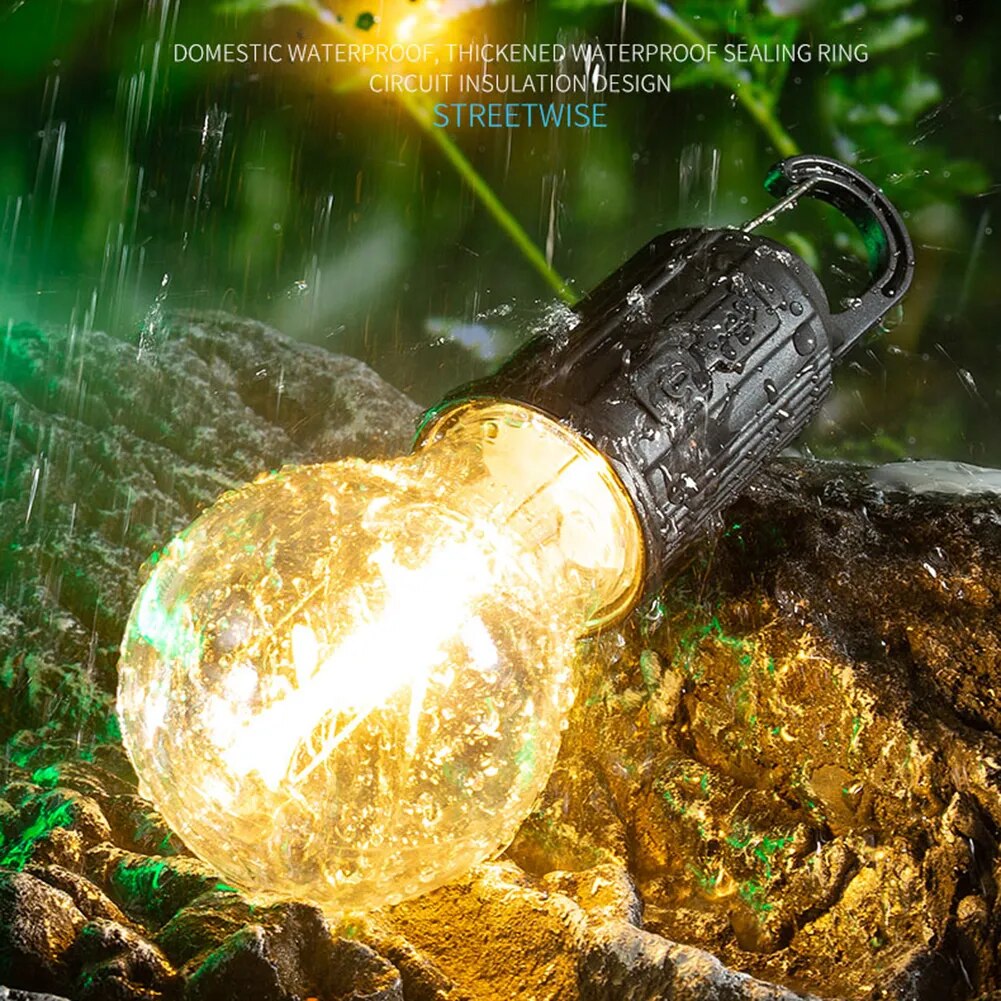 Rechargeable Hanging LED Light Bulbs for Backyards,Camping, and Backpacking