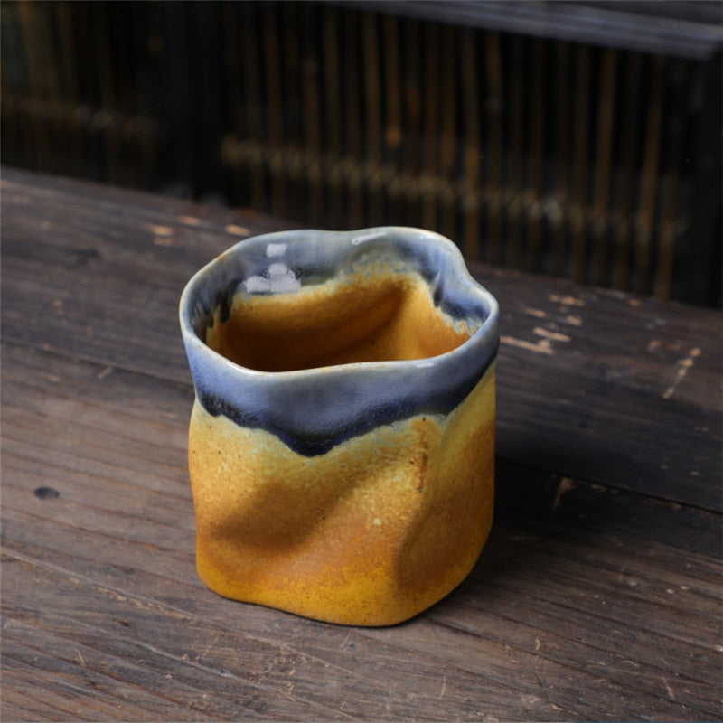 Twisted Shape Ceramic Coffee Cup