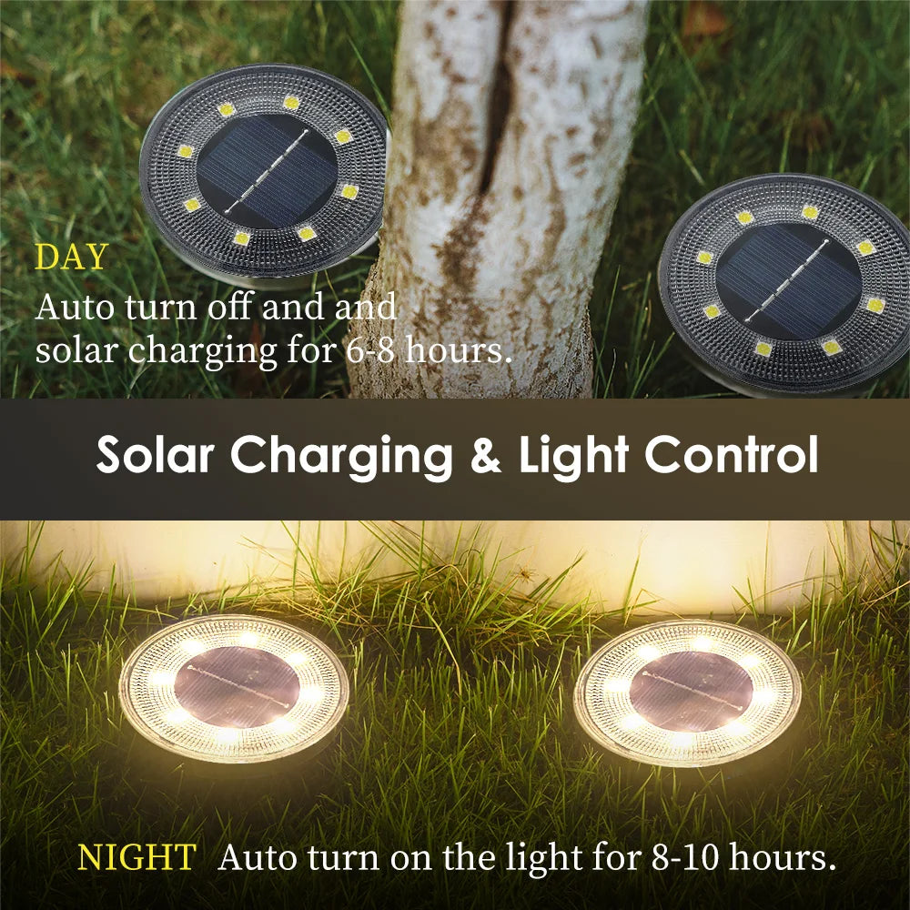 Solar-Powered Outdoor Ground Lights