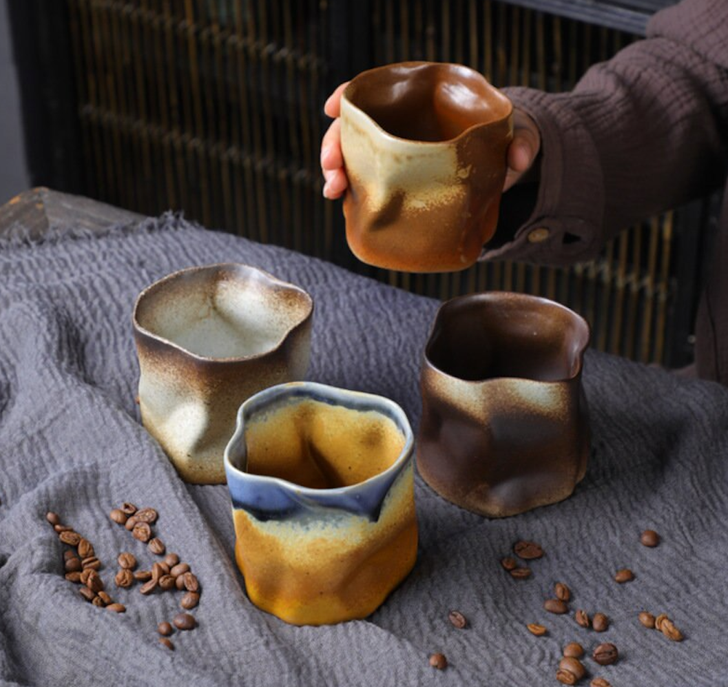 Twisted Shape Ceramic Coffee Cup