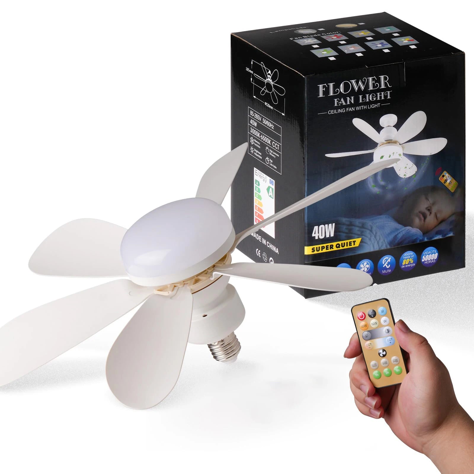 Ceiling Fan with Remote Control LED Light