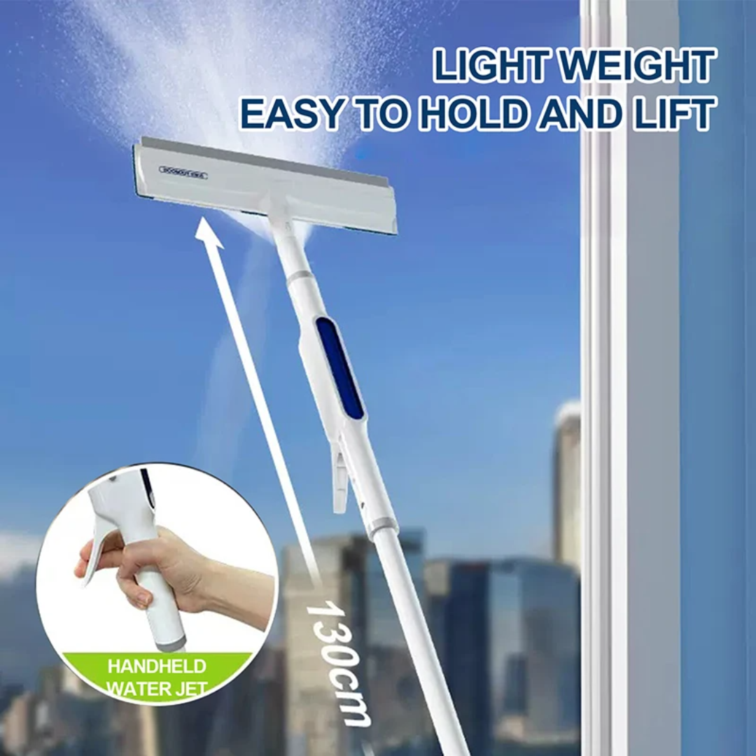 2 in 1 Window Squeegee & Spray Cleaner with Long Pole