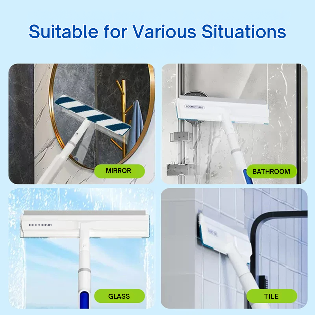 2 in 1 Window Squeegee & Spray Cleaner with Long Pole