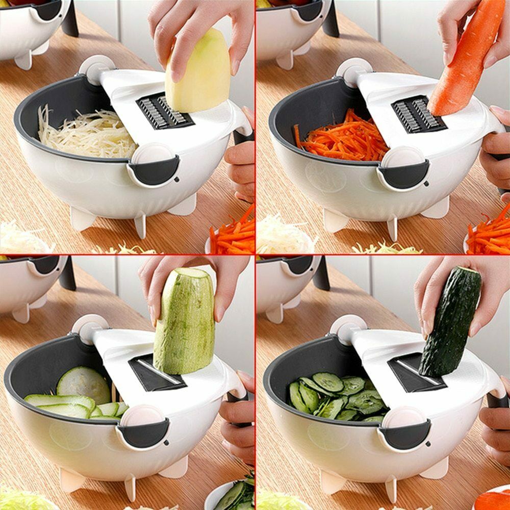 Vegetable Cutter With Drain Basket | Hut Dealz