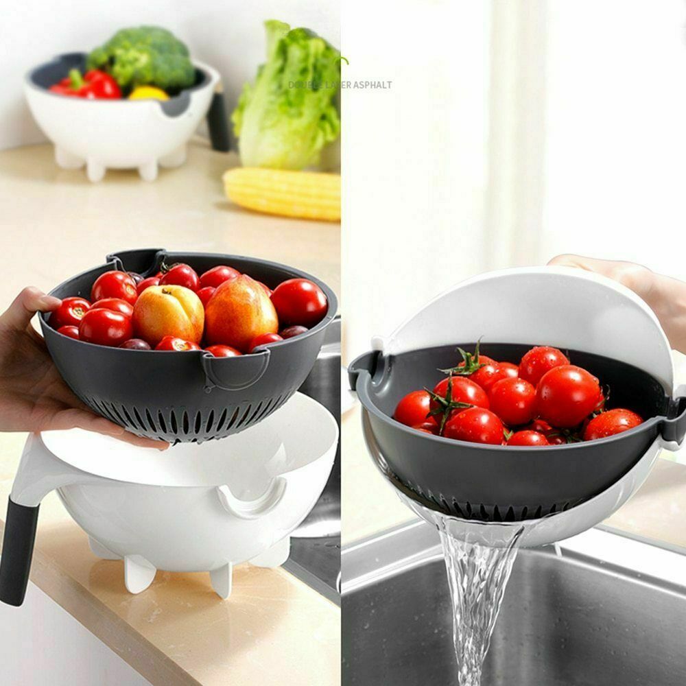 Vegetable Cutter With Drain Basket | Hut Dealz